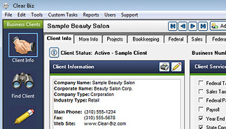 Client Information Screenshot