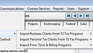 Importing Clients Screenshot