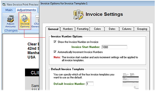 Invoice Settings Screenshot