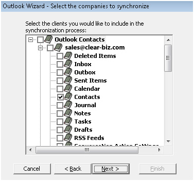 Synchronize with Outlook Screenshot (Step 5)