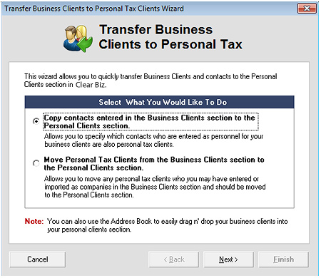 Copy Business Clients Screenshot (Step 2)