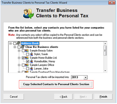 Copy Business Clients Screenshot (Step 3)