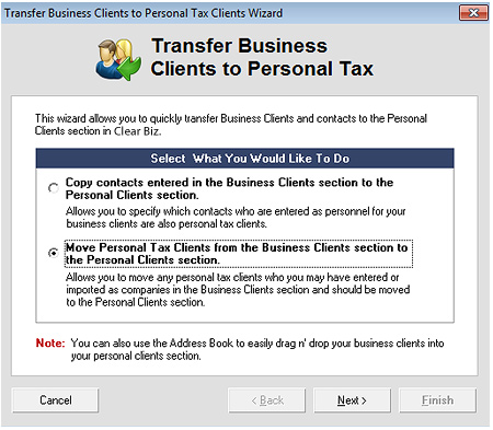 Move Business Clients Screenshot (Step 2)