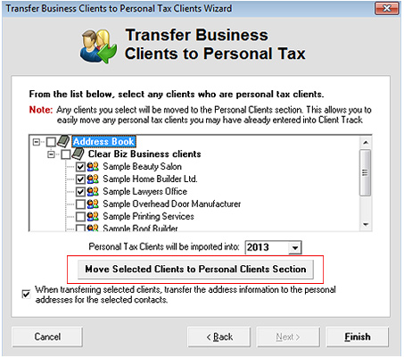 Move Business Clients Screenshot (Step 3)